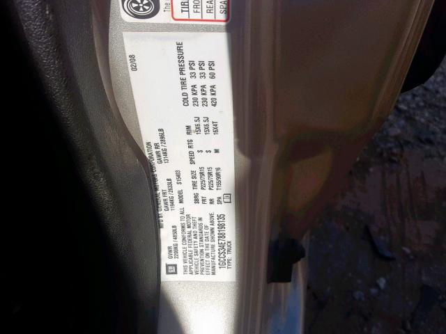 1GCCS34E788198135 - 2008 CHEVROLET COLORADO L GOLD photo 10