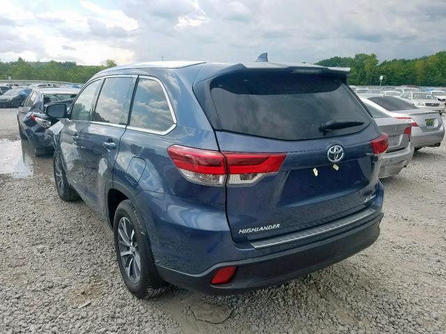 5TDJZRFH1JS897128 - 2018 TOYOTA HIGHLANDER BLUE photo 3