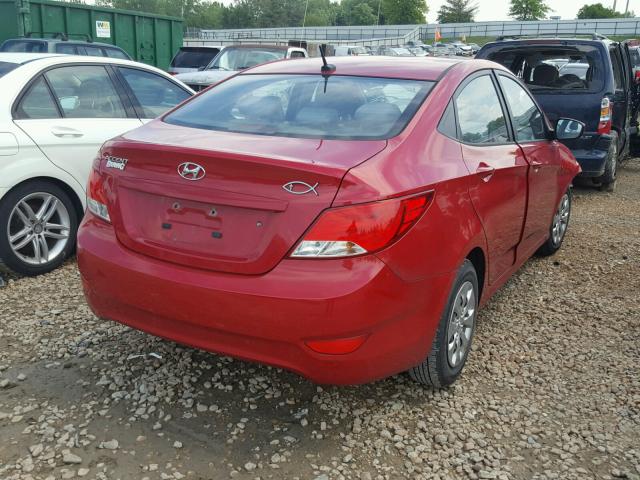 KMHCT4AE7GU010366 - 2016 HYUNDAI ACCENT SE RED photo 4