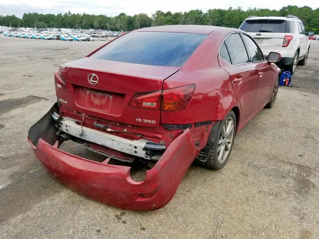 JTHBE262265001529 - 2006 LEXUS IS 350 RED photo 4