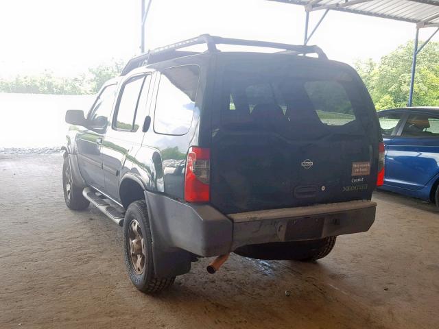 5N1ED28T51C590986 - 2001 NISSAN XTERRA XE GREEN photo 3