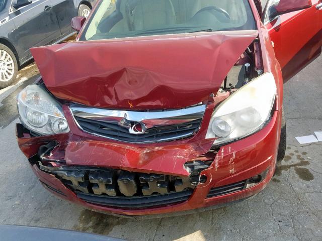 1G8ZX57749F183510 - 2009 SATURN AURA XR RED photo 7