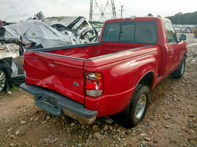 1FTYR10C3WPA04150 - 1998 FORD RANGER RED photo 4