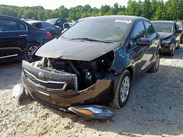 KNADN4A36E6359549 - 2014 KIA RIO EX BROWN photo 2