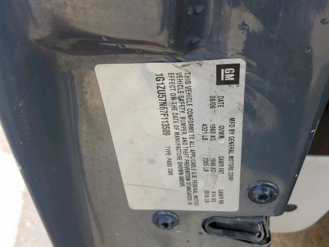 1G1ZU57N67F113509 - 2007 CHEVROLET MALIBU LTZ 灰色 照片 10