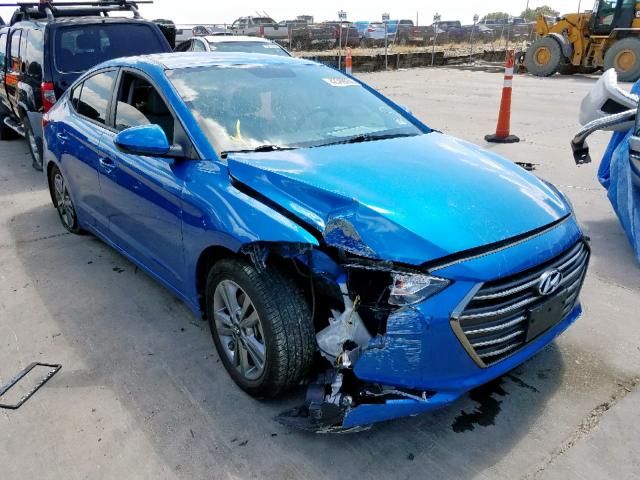 5NPD84LF1HH007345 - 2017 HYUNDAI ELANTRA BLUE photo 1