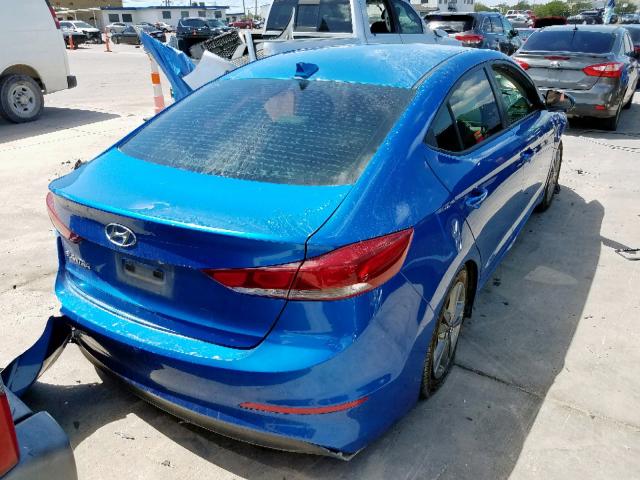 5NPD84LF1HH007345 - 2017 HYUNDAI ELANTRA BLUE photo 4