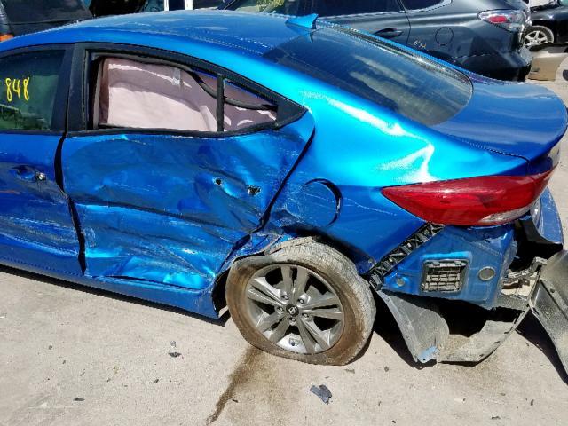 5NPD84LF1HH007345 - 2017 HYUNDAI ELANTRA BLUE photo 9