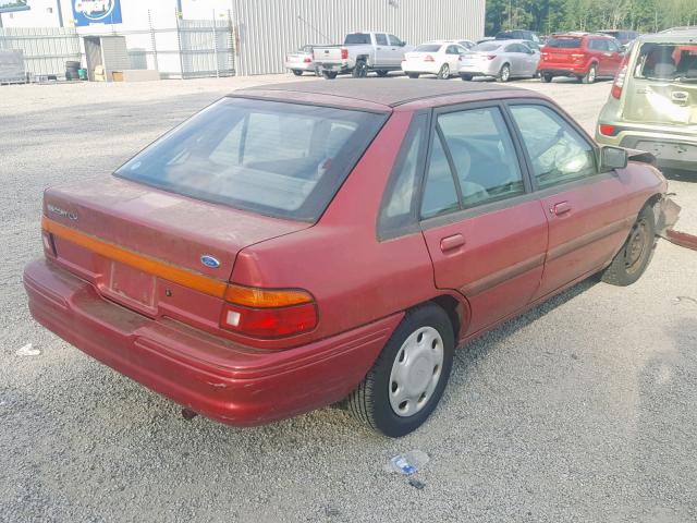 1FASP14J2SW395611 - 1995 FORD ESCORT LX RED photo 4