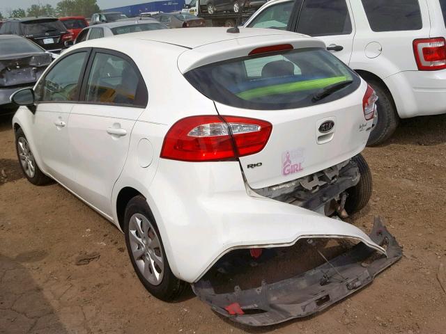 KNADM5A37D6111835 - 2013 KIA RIO LX WHITE photo 3