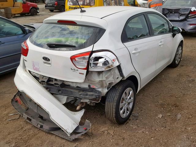 KNADM5A37D6111835 - 2013 KIA RIO LX WHITE photo 4