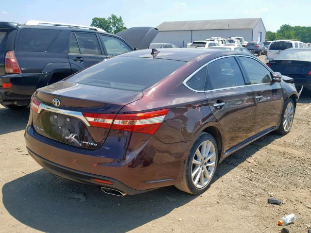 4T1BK1EB9DU031101 - 2013 TOYOTA AVALON BAS MAROON photo 4