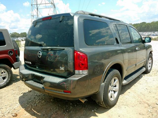 5N1AA08D08N609303 - 2008 NISSAN ARMADA SE GRAY photo 4