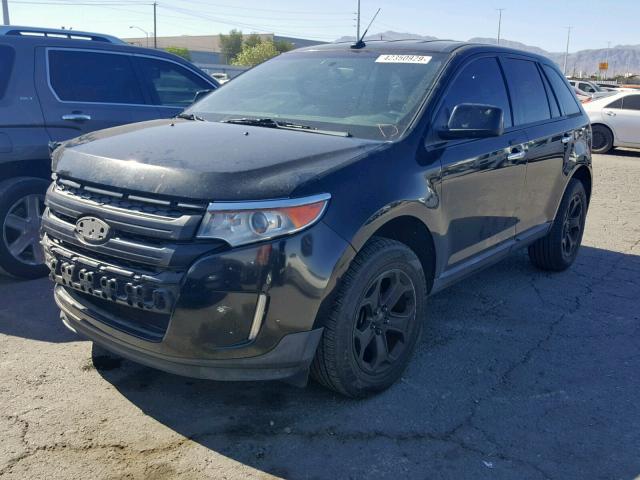 2FMDK3JC3BBA76329 - 2011 FORD EDGE SEL BLACK photo 2