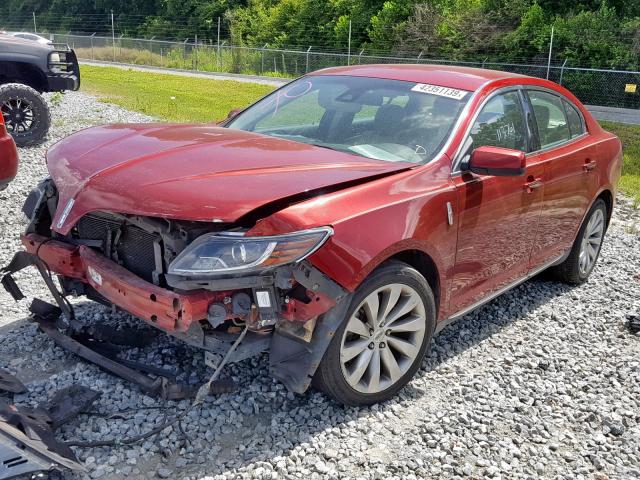 1LNHL9DKXDG607297 - 2013 LINCOLN MKS RED photo 2