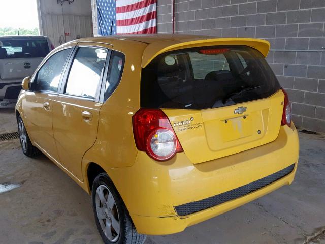 KL1TD66E29B649041 - 2009 CHEVROLET AVEO LS YELLOW photo 3