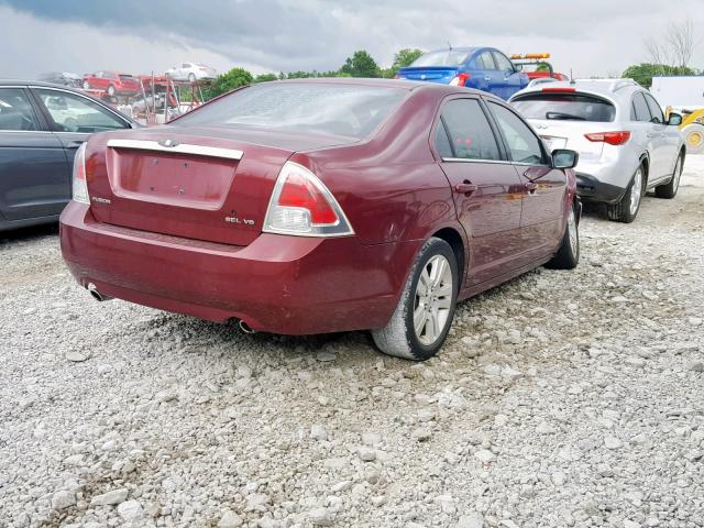 3FAHP08106R102098 - 2006 FORD FUSION SEL RED photo 4