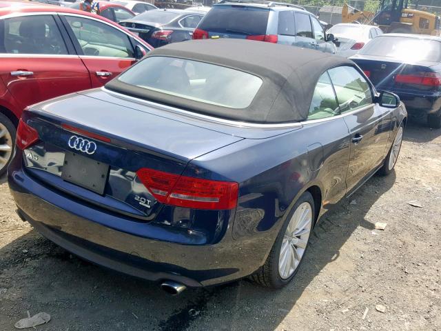 WAUVFAFHXBN008343 - 2011 AUDI A5 PRESTIG BLUE photo 4