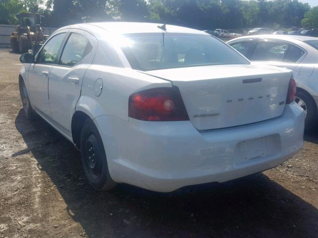 1B3BD2FG2BN598435 - 2011 DODGE AVENGER LU WHITE photo 3