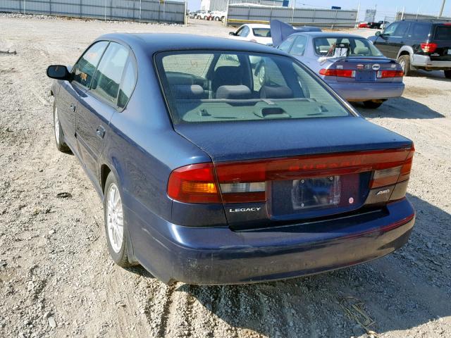 4S3BE625X47206218 - 2004 SUBARU LEGACY L S BLUE photo 3