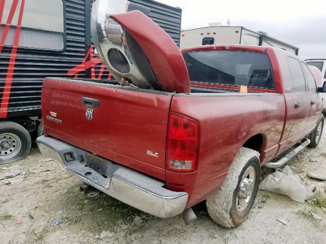 3D7KR29C76G208829 - 2006 DODGE RAM 2500 RED photo 4