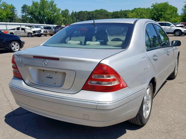 WDBRF61J12F283636 - 2002 MERCEDES-BENZ C 240 SILVER photo 4