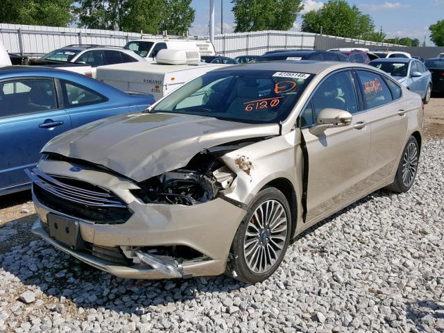 3FA6P0K93HR116120 - 2017 FORD FUSION TIT GOLD photo 2