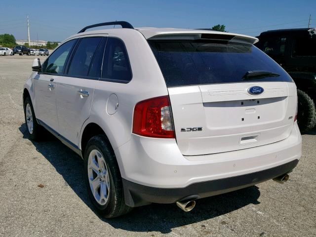 2FMDK3JC3BBA38986 - 2011 FORD EDGE SEL WHITE photo 3