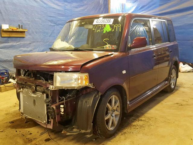 JTLKT324550199186 - 2005 TOYOTA SCION XB BURGUNDY photo 2