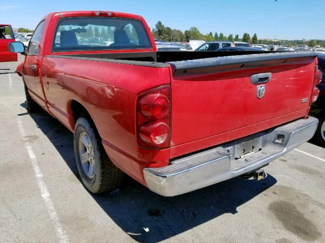 1D7HA16N27J537665 - 2007 DODGE RAM 1500 S RED photo 3