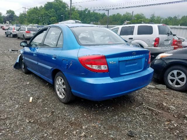 KNADC125636232320 - 2003 KIA RIO BLUE photo 3