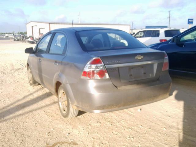 KL1TD56E49B376579 - 2009 CHEVROLET AVEO LS GRAY photo 3