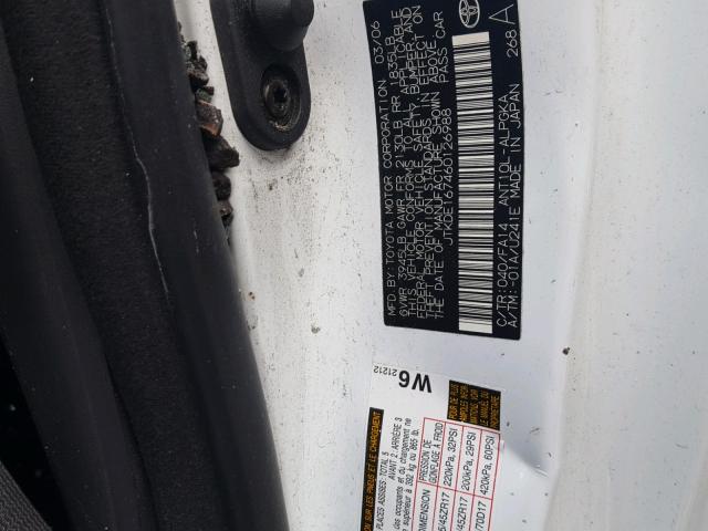 JTKDE167460126988 - 2006 TOYOTA SCION TC 白色 照片 10