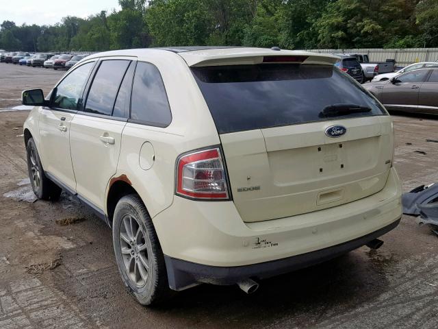 2FMDK38C88BA01334 - 2008 FORD EDGE SEL CREAM photo 3