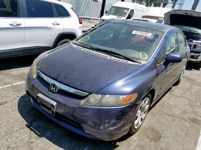 2HGFA16558H526519 - 2008 HONDA CIVIC LX BLUE photo 2