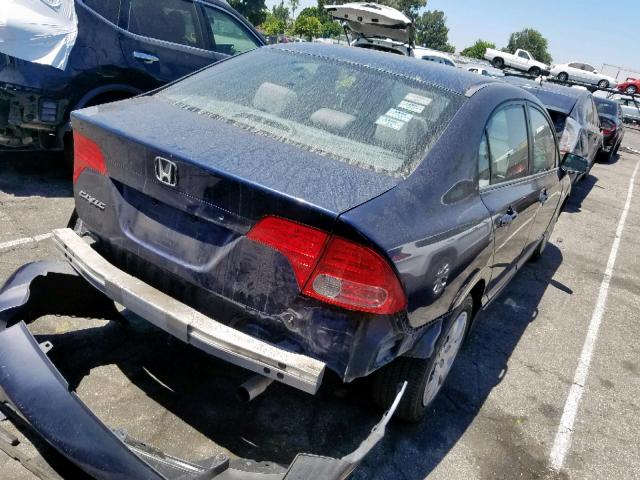 2HGFA16558H526519 - 2008 HONDA CIVIC LX BLUE photo 4