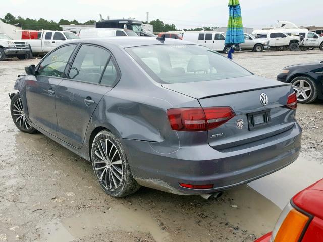 3VWD17AJ6GM254430 - 2016 VOLKSWAGEN JETTA SPOR GRAY photo 3