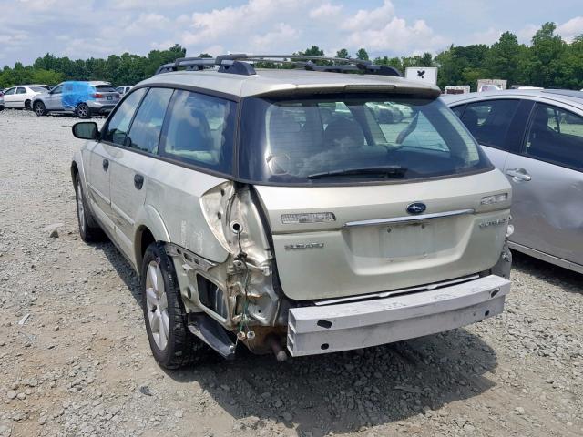 4S4BP61C377322709 - 2007 SUBARU LEGACY OUT TAN photo 3