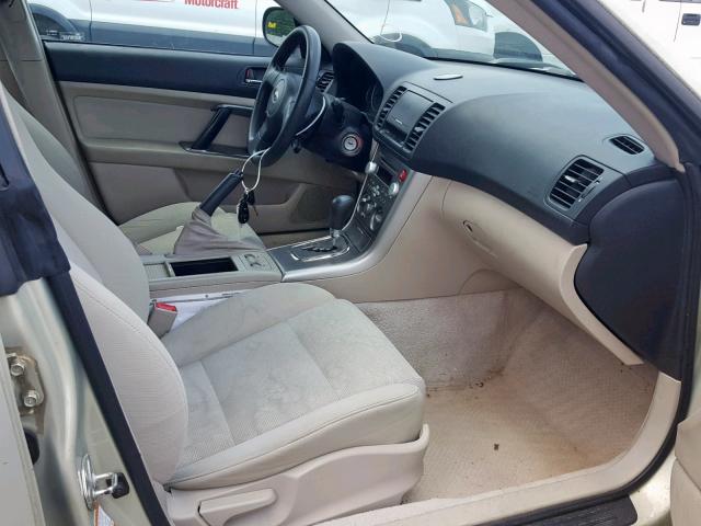 4S4BP61C377322709 - 2007 SUBARU LEGACY OUT TAN photo 5