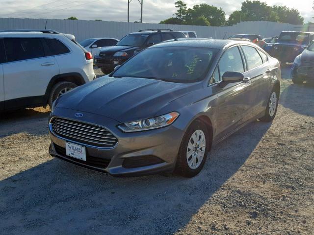 3FA6P0G7XER355277 - 2014 FORD FUSION S GRAY photo 2