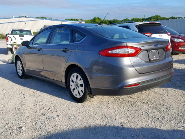 3FA6P0G7XER355277 - 2014 FORD FUSION S GRAY photo 3