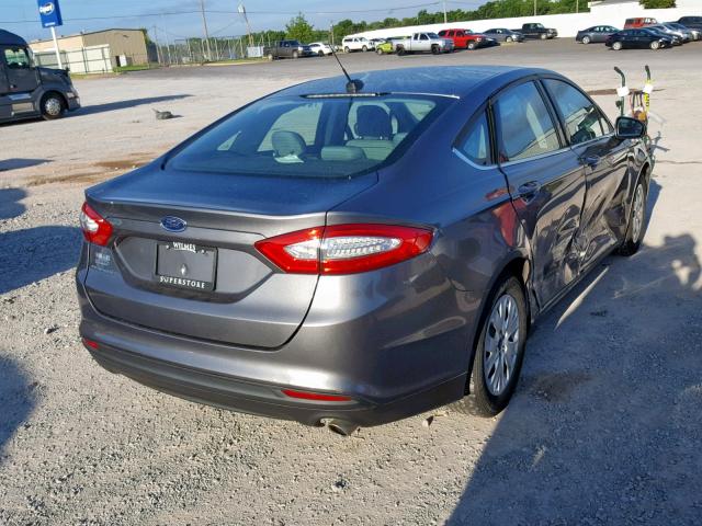 3FA6P0G7XER355277 - 2014 FORD FUSION S GRAY photo 4