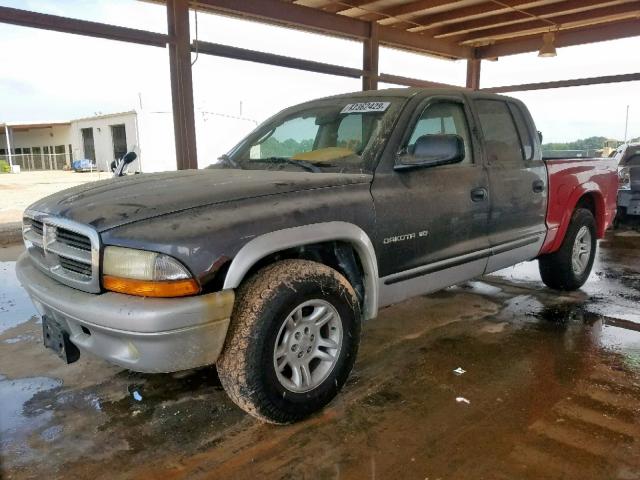 1B7HL48Z02S602392 - 2002 DODGE DAKOTA QUA GRAY photo 2