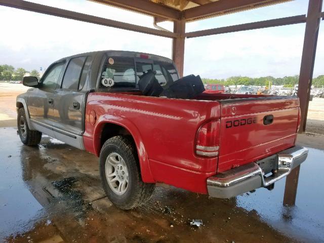 1B7HL48Z02S602392 - 2002 DODGE DAKOTA QUA GRAY photo 3