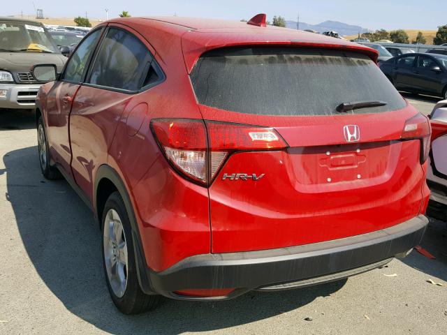 3CZRU5H57HM721993 - 2017 HONDA HR-V EX RED photo 3