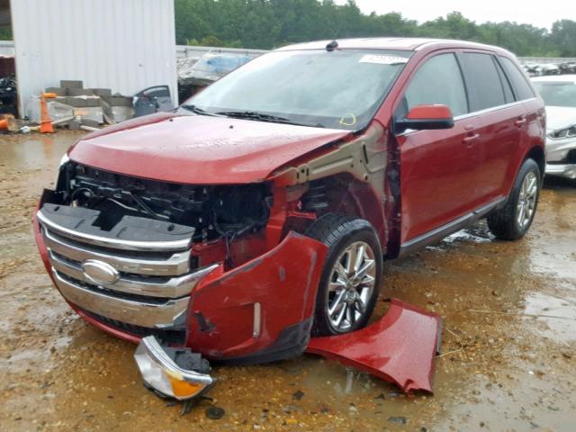 2FMDK3KCXEBA34548 - 2014 FORD EDGE LIMIT MAROON photo 2