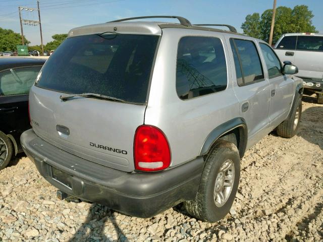 1B4HS38N52F176134 - 2002 DODGE DURANGO SP SILVER photo 4