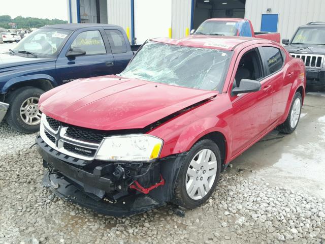 1B3BD4FB4BN509321 - 2011 DODGE AVENGER EX RED photo 2