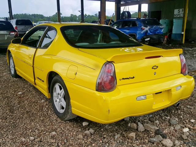 2G1WW12E029358594 - 2002 CHEVROLET MONTE CARL YELLOW photo 3