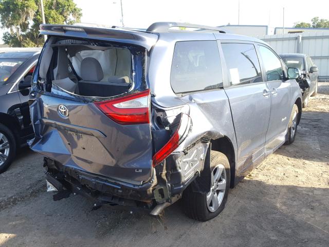 5TDKK3DC0GS765421 - 2016 TOYOTA SIENNA LE BLUE photo 4